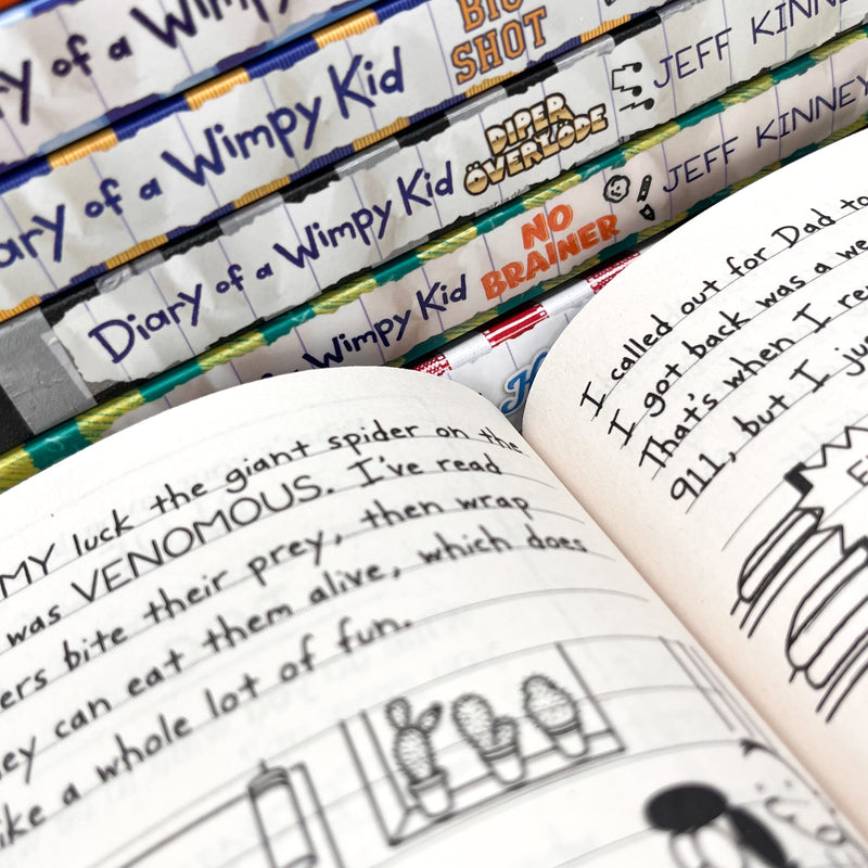 Diary Of A Wimpy Kid 8 Books Collection Set by Jeff Kinney Hot Mess, No Brainer, Big Shot, The Deep End