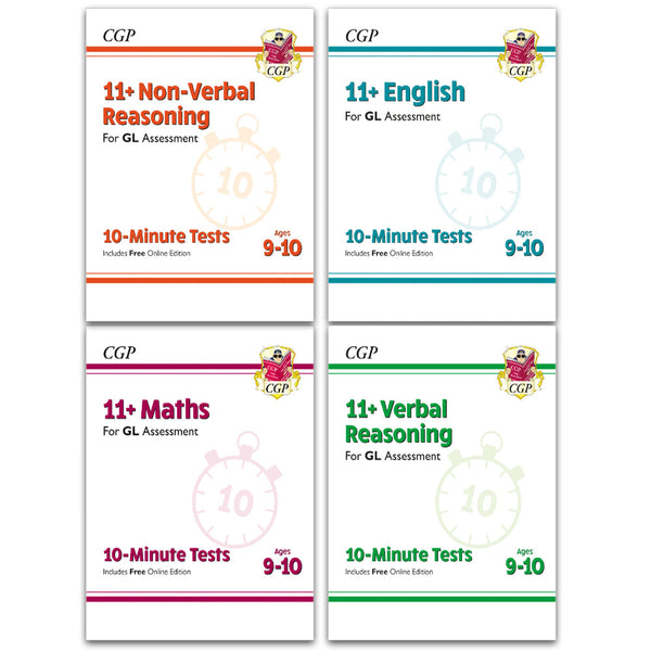 11+ GL 10-Minute Tests Age 9-10 Collection: 4 Books Set - Maths, English, Verbal Reasoning, Non-Verbal Reasoning