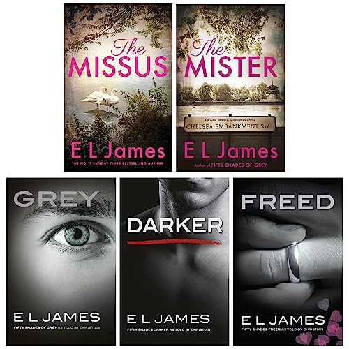 E L James Fifty Shades of Grey &amp; Mister Series Collection 5 Books Set (Grey, Darker, Freed, The Mister, The Missus)