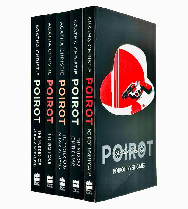 Hercule Poirot Series 5 Books Collection Set By Agatha Christie (The Big Four, The Murder of Roger Ackroyd, The Murder on the Links, The Mysterious Affair at Styles, Poirot Investigates)