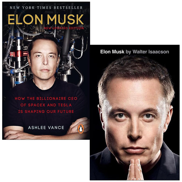 Elon Musk By Ashlee Vance and [Hardcover] Elon Musk By Walter Isaacson 2 Books Collection Set