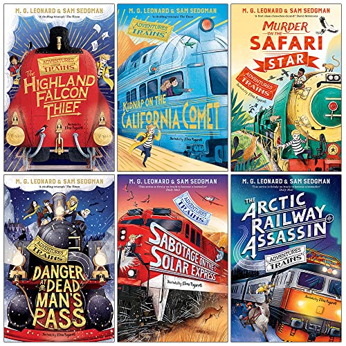 Adventures on Trains 6-Book Collection by M.G. Leonard & Sam Sedgman (Danger at Dead Man’s Pass, Murder on the Safari Star & More)