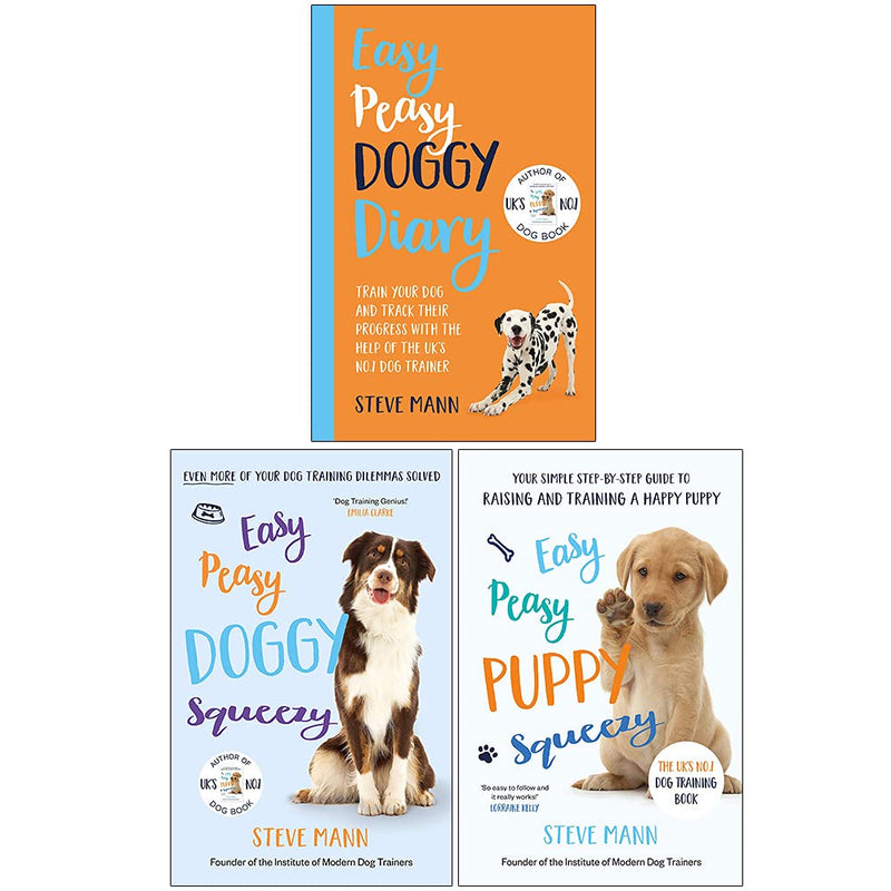 Steve Mann Easy Peasy Series 3 Books Collection Set (Doggy Diary, Doggy Squeezy, Puppy Squeezy)