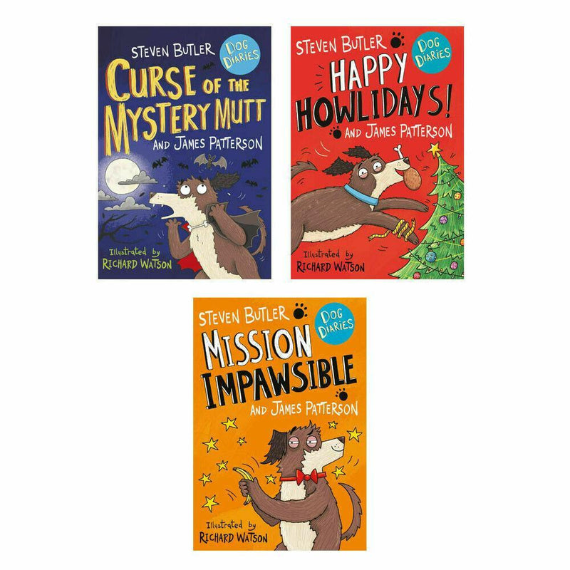 James Patterson: Dog Diaries - 3-Book Collection (Happy Howlidays, Mission Impawsible, Curse of the Mystery Mutt)