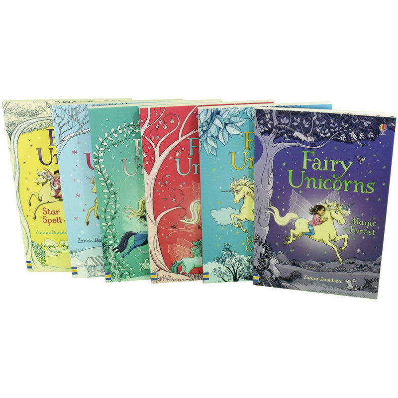 Usborne Fairy Unicorns Collection: 6 Books Set by Zanna Davidson (Star Spell, Frost Fair, Enchanted River, and more)