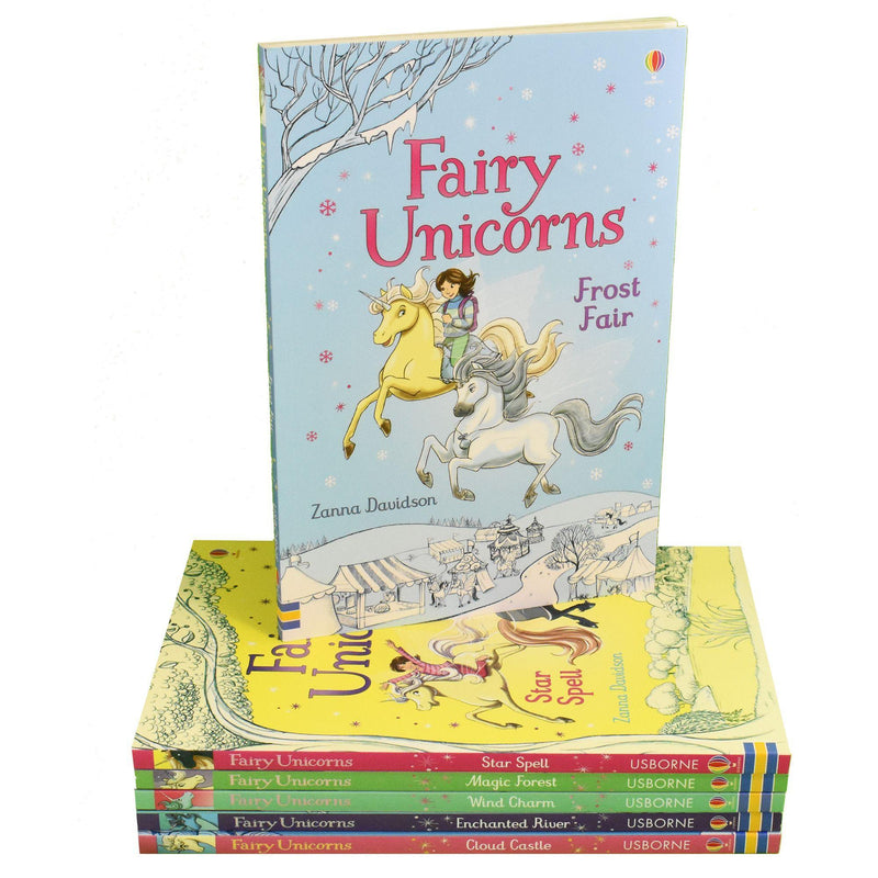 Usborne Fairy Unicorns Collection: 6 Books Set by Zanna Davidson (Star Spell, Frost Fair, Enchanted River, and more)