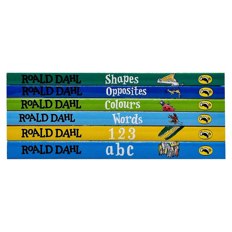 Roald Dahl Early Learning Pre-School Children Collection 6 Books Board Book Collection Set(Shapes, Words, Colours, Opposites, ABC & 123)