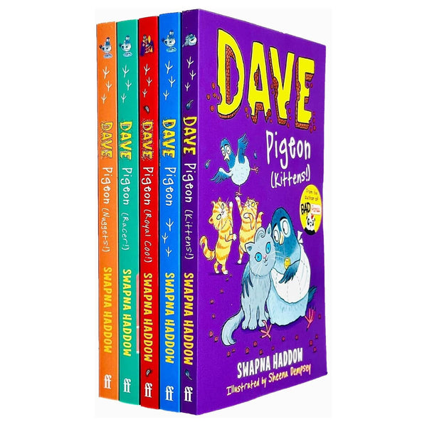 Dave Pigeon Collection 5 Books Set By Swapna Haddow (Dave Pigeon, Nuggets, Racer, Royal Coo! & Kittens!)