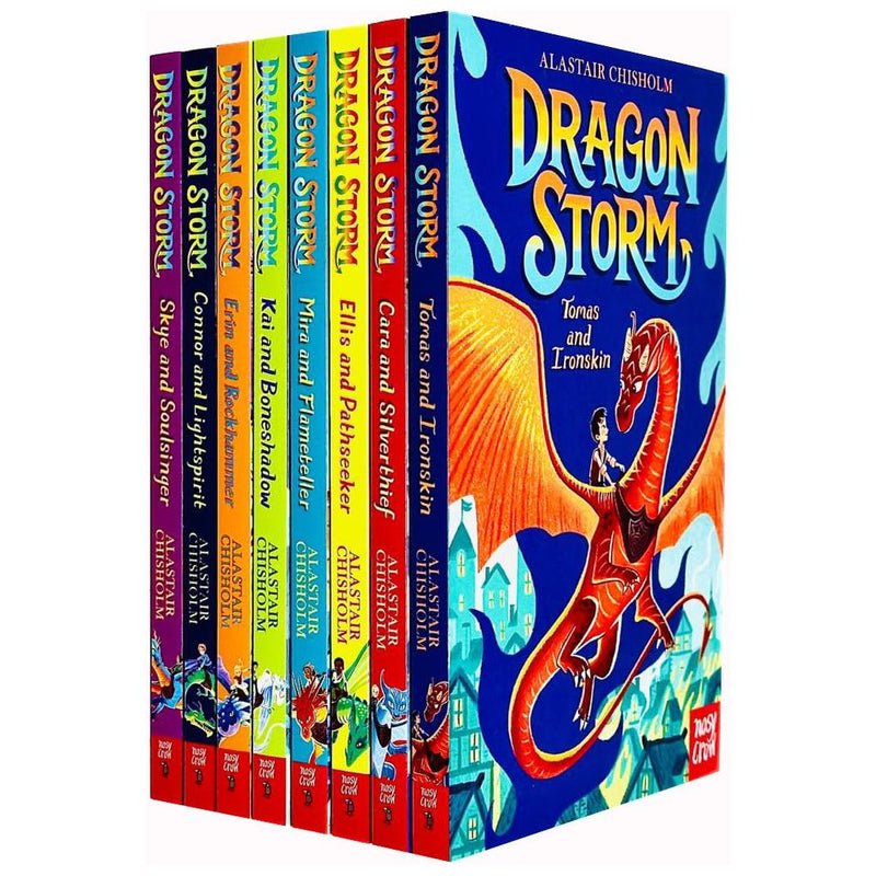 Dragon Storm Series Books 1 - 8 Collection Set By Alastair Chisholm (Tomas and Ironskin, Cara and Silverthief, Ellis and Pathseeker,Mira and Flameteller,Kai and Boneshadow,Erin and Rockhammer & More)