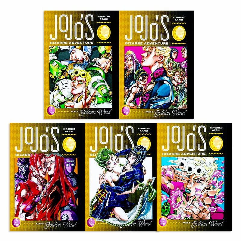 JoJo's Bizarre Adventure Part 5- Golden Wind Series 5 Books Collection Set (Vol 1-5) by Hirohiko Araki