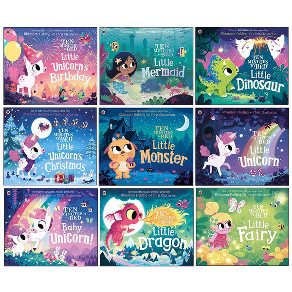 Ten Minutes to Bed Series: An 8-Book Collection by Rhiannon Fielding (Little Dinosaur, Little Monster, Little Unicorn, Little Unicorn's Christmas, Little Unicorn's Birthday & More)