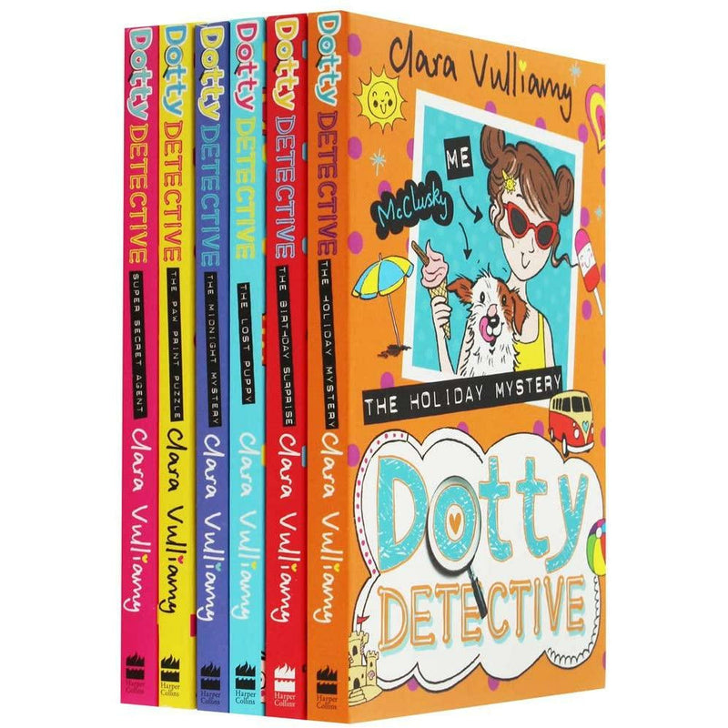 Dotty Detective Collection by Clara Vulliamy: 6-Book Set (The Paw Print Puzzle, Midnight Mystery, and more)