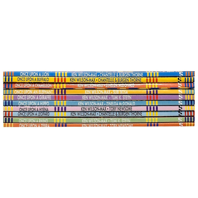 African Stories Children Collection 10 Books Set By Ken Wilson-Max (Once Upon a Zebra, Rhino, Leopard, Hyena, Hippo, Giraffe, Elephant, Chameleon, Buffalo, Lion)