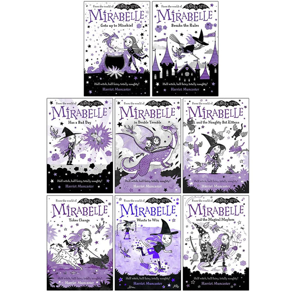 Harriet Muncaster Mirabelle Collection 8 Books Set (Gets up to Mischief, Breaks the Rules, Has a Bad Day, In Double Trouble, Naughty Bat Kittens, Takes Charge, Wants to Win, Magical Mayhem)