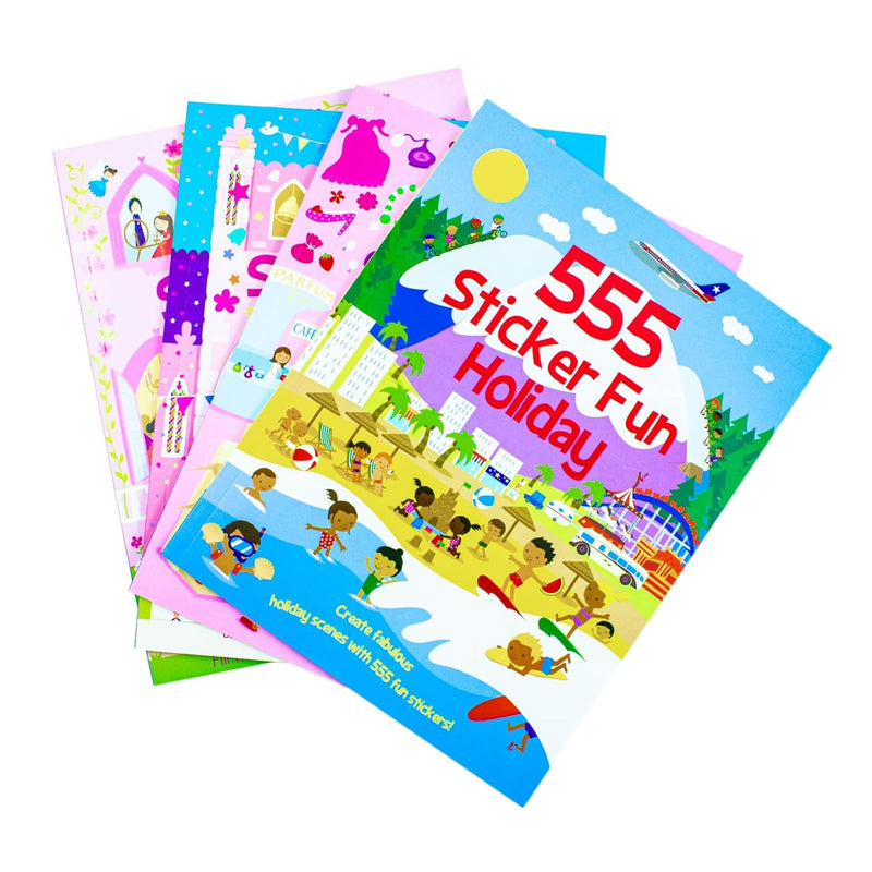 Sticker Dress Up Activity 4 Book Collection Set: My Day Out (555 Fun Stickers Shopping Trip, Holiday, Princess Palace and Wedding)