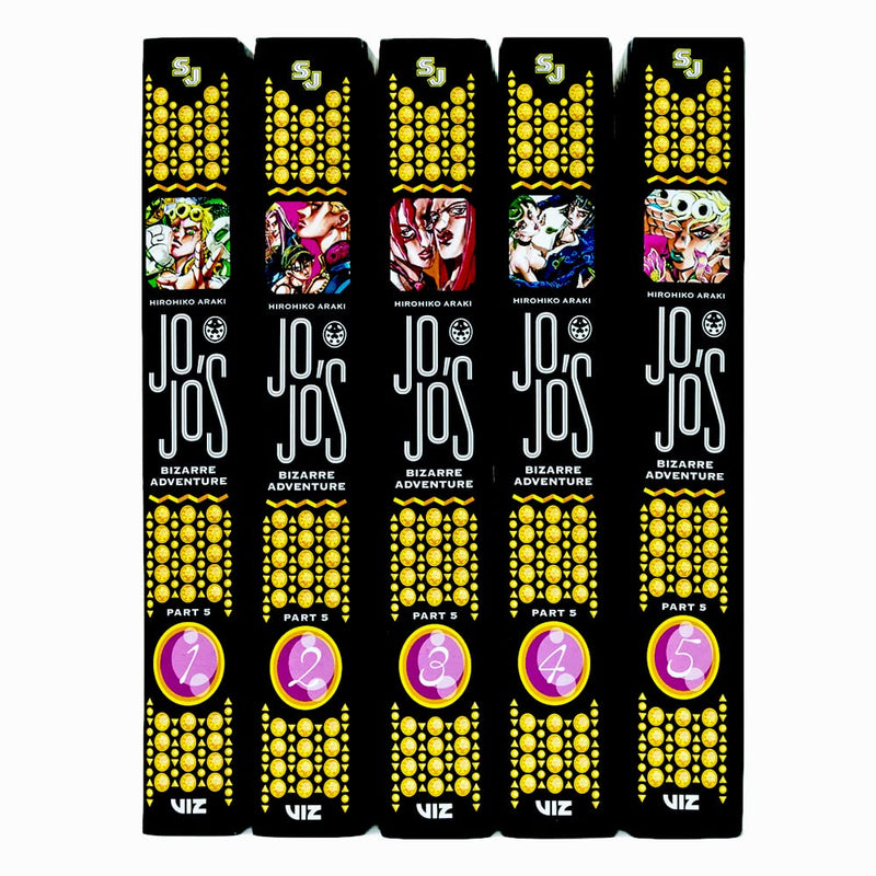 JoJo's Bizarre Adventure Part 5- Golden Wind Series 5 Books Collection Set (Vol 1-5) by Hirohiko Araki