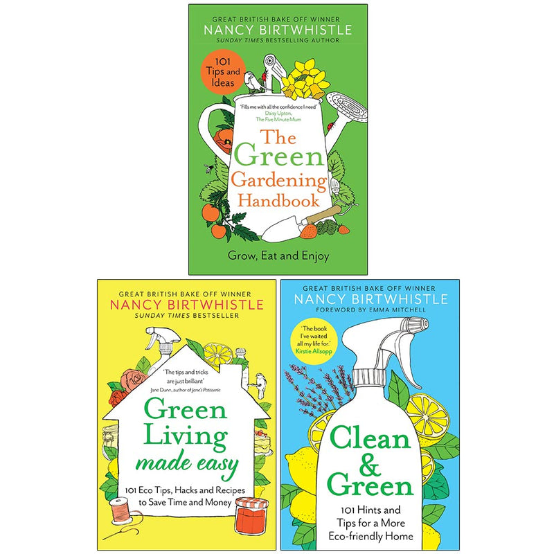 Nancy Birtwhistle 3-Book Collection (The Green Gardening Handbook, Green Living Made Easy, Clean & Green)