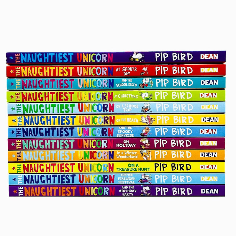 The Naughtiest Unicorn Series 12 Books Collection Set by Pip Bird (Naughtiest Unicorn, Sports Day, School Disco, Christmas, School Trip, on the Beach, Spooky Surprise, Holiday, Treasure Hunt & More)