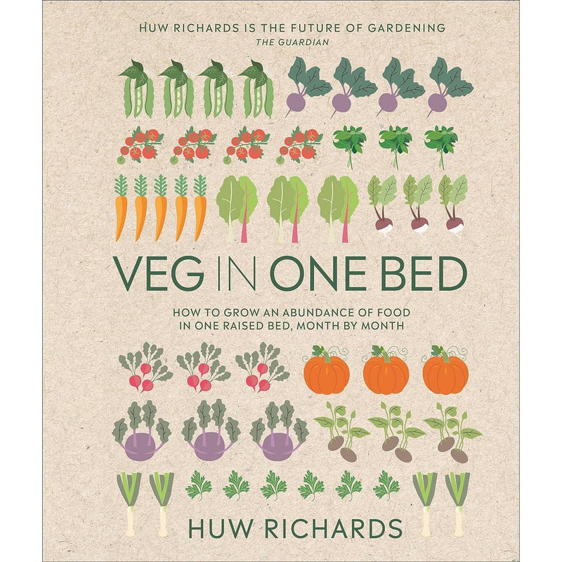 Huw Richards Collection 3 Books Set (Veg in One Bed, Grow Food for Free & The Vegetable Grower's Handbook)