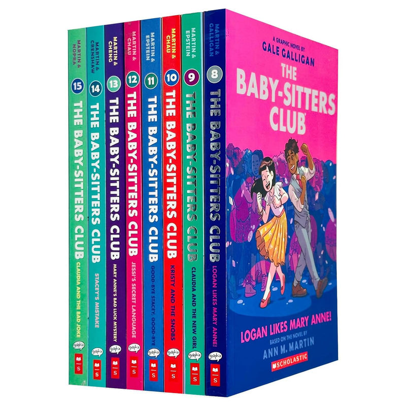 Babysitters Club Graphix 8-15 Books Collection Set: Full-Color Edition (Baby-Sitters Club Graphic Novel) (Logan Likes Mary Anne!, Claudia and the New Girl, Kristy and the Snobs & More)