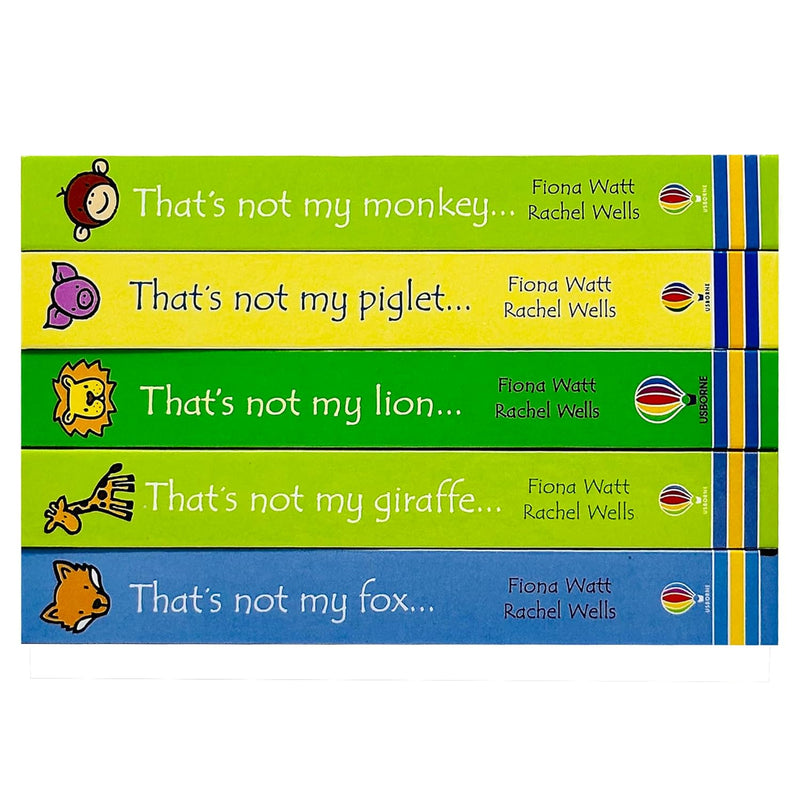 Usborne Touchy-Feely Books That's Not my... Collection 3: 5 Books Set (Fox, Giraffe, Lion, Piglet, Monkey)