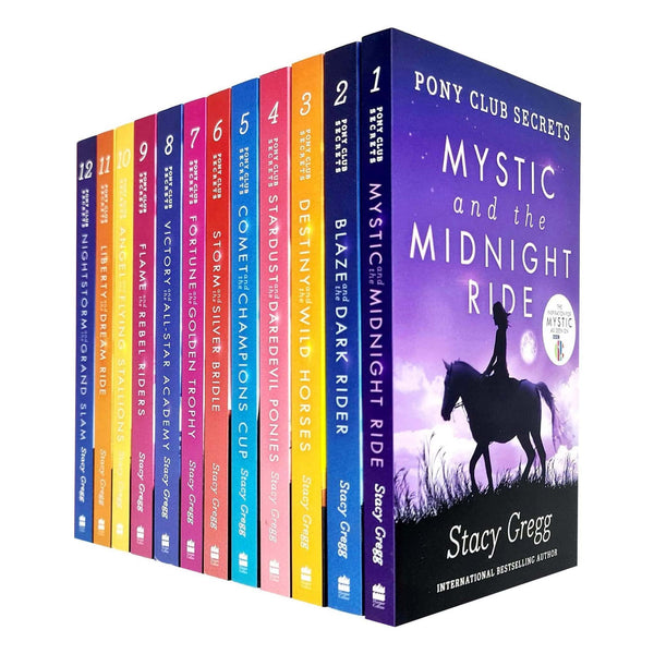 Pony Club Secrets Series: 12 Books Collection Set by Stacy Gregg (Mystic and the Midnight Ride, Blaze and the Dark Rider, Destiny and the Wild Horses, Stardust and the Daredevil Ponies, & more)