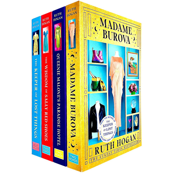 Ruth Hogan 4 Books Collection Set (The Wisdom of Sally Red Shoes, Queenie Malone's Paradise Hotel, The Keeper of Lost Things, Madame Burova)