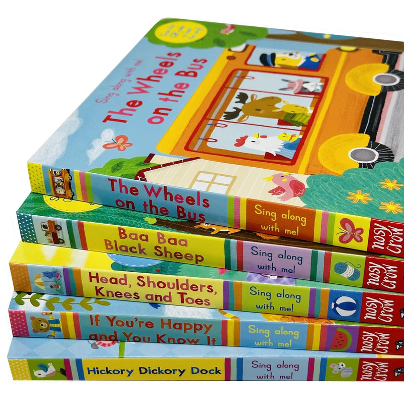 Sing Along With Me! Series 5 Books Collection Set By Yu-hsuan Huang (The Wheels on the Bus, Baa Baa Black Sheep, Head Shoulders Knees and Toes,If You're Happy and You Know It and Hickory Dickory Dock)