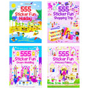 Sticker Dress Up Activity 4 Book Collection Set: My Day Out (555 Fun Stickers Shopping Trip, Holiday, Princess Palace and Wedding)