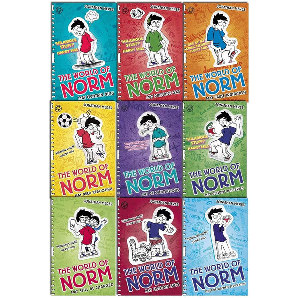 The World Of Norm Series 1 To 3 - 9 Books Collection Pack Set By Jonathan Meres (May Contain Nuts, May Cause Irritation, May Produce Gas, May Require Batteries, May Be Contagious, May Need Rebooting, Must Be Washed Separately & MORE!)