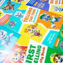 Paw Patrol Get set for school Activity 12 Books Collection Set(First Letters, Phonics, Writing, Numbers, Counting, Spelling, 100 Words, Fun With Numbers, Telling the Time, Left right up down & More)