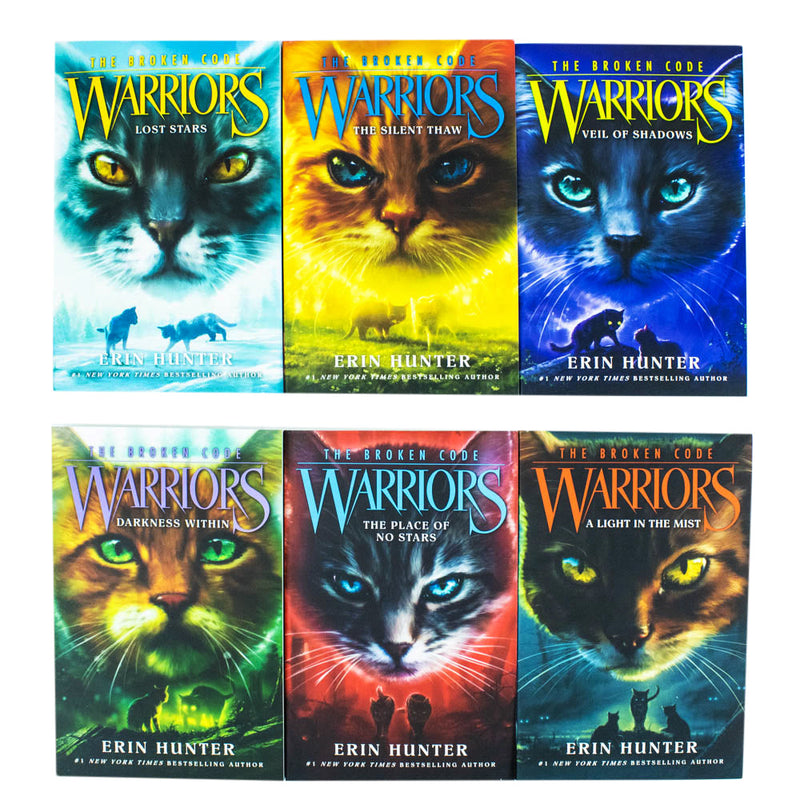 Warrior Cats The Broken Code Series 7 Collection 6 Books Set By Erin Hunter (Lost Stars, Silent Thaw, Veil of Shadows, Darkness Within, Place of No Stars & Light in the Mist)