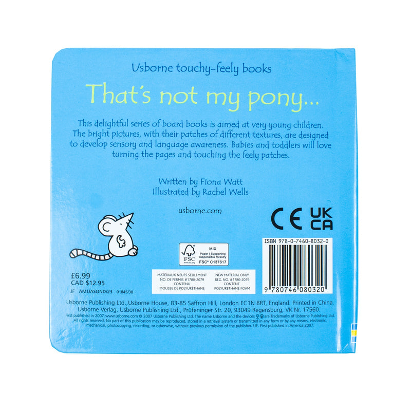 Usborne: That's Not My Pony by Fiona Watt – Touchy-Feely Board Book