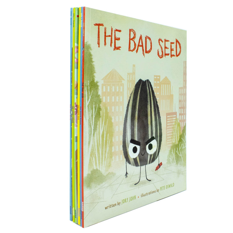 The Food Group Series 6 Books Collection Set By Jory John (The Bad Seed, The Good Egg, The Cool Bean, The Couch Potato, The Smart Cookie & The Sour Grape)