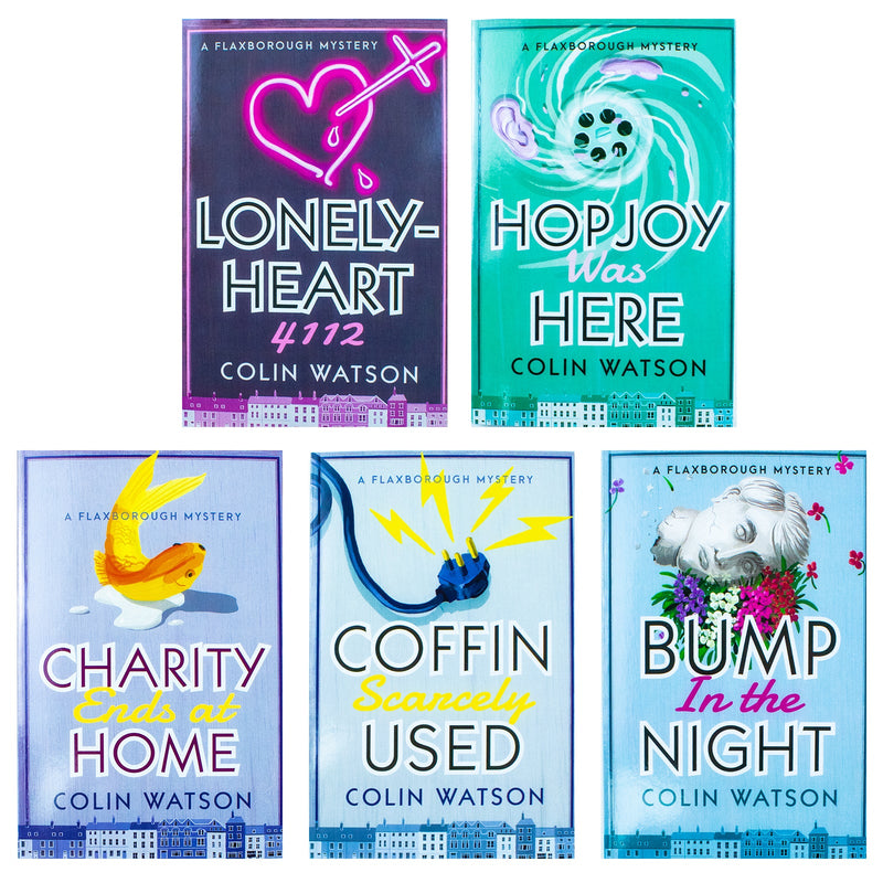 Flaxborough Mysteries Collection 5 Books Set By Colin Watson (Lonelyheart 4122, Hopjoy Was Here, Charity Ends at Home, Bump in the Night & Coffin Scarcely Used)