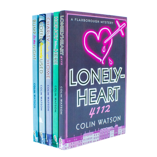 Flaxborough Mysteries Collection 5 Books Set By Colin Watson (Lonelyheart 4122, Hopjoy Was Here, Charity Ends at Home, Bump in the Night & Coffin Scarcely Used)