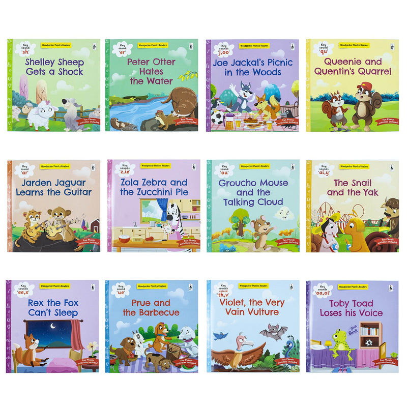 My Third Phonic Sounds 12 Books Collection Box Set with Included Fun Activities(Shelley Sheep Gets a Shock, The Snail and The Yak, Rex the Fax Can't Sleep & More)(Learning Key Level 3)