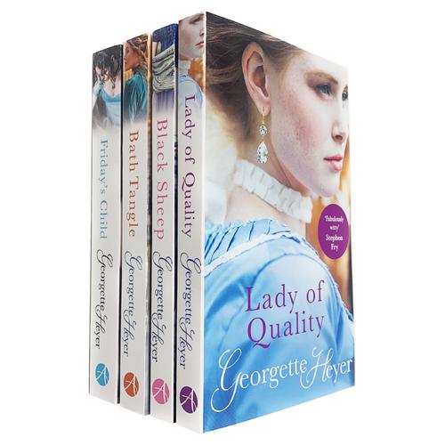 Georgette Heyer Collection – 4 Books Set (Lady of Quality, Black Sheep, Bath Tangle, Friday’s Child)