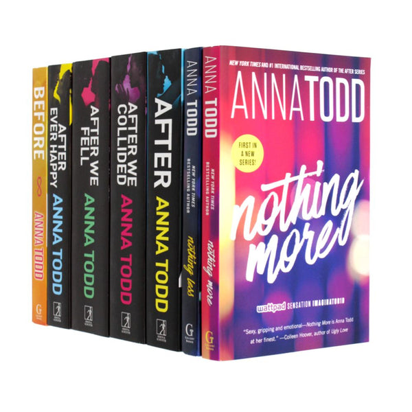 Anna Todd 7-Book Collection: The After Series & The Landon Series including After, After Ever Happy, After We Collided, After We Fell, Before, Nothing More, and Nothing Less.