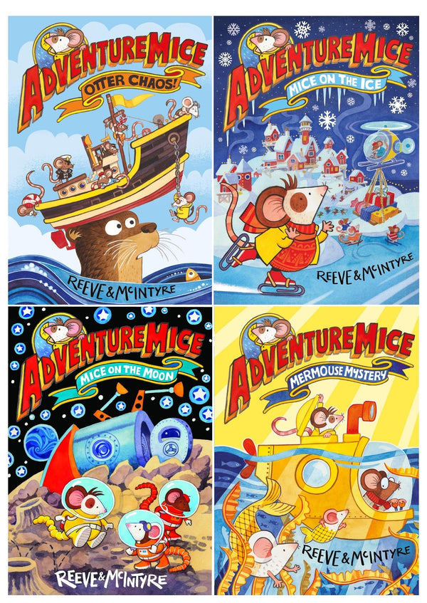 Adventure Mice 4 Books Collection Set by Reeve & McIntyre (Mice on the Ice, Otter Chaos, Mermouse Mystery, Mice on the Moon)