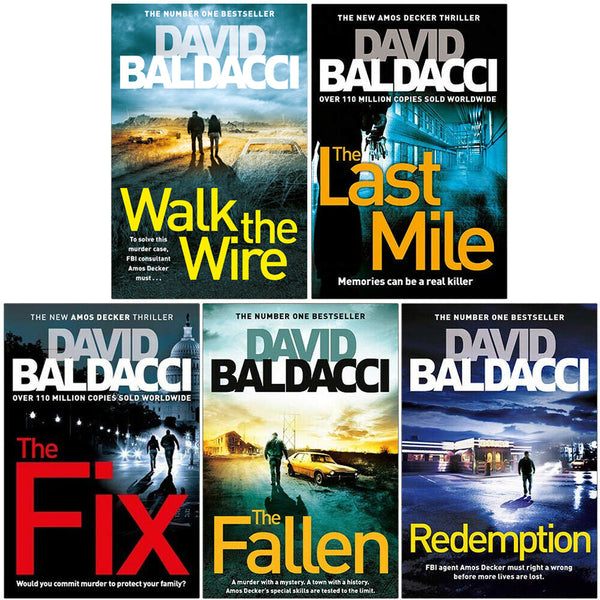 David Baldacci's Amos Decker Series: 5 Books Collection Set (Walk the Wire, The Last Mile, The Fix, The Fallen, Redemption)