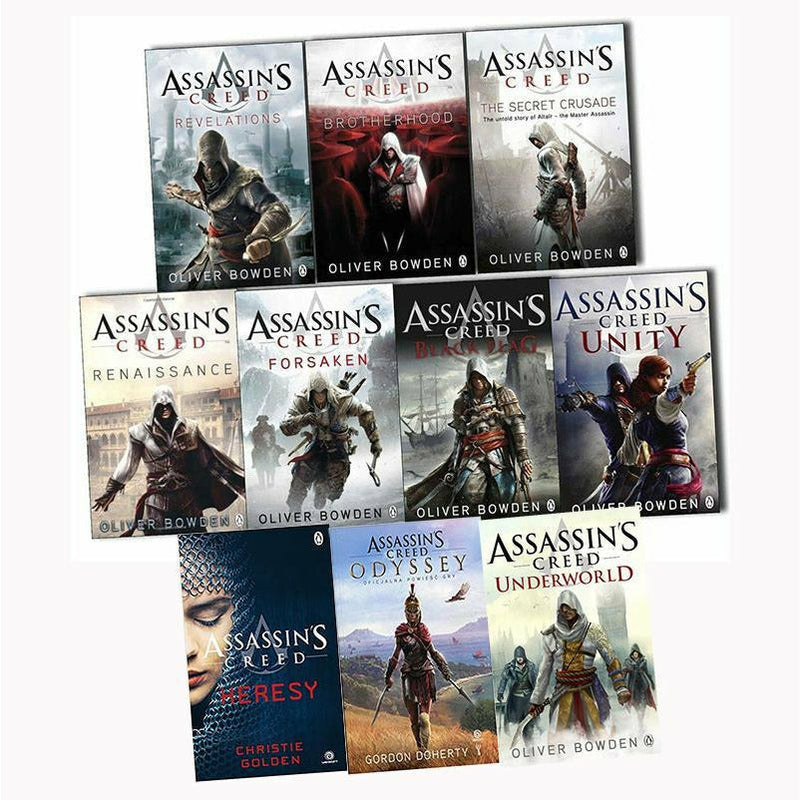 SLIGHTLY DAMAGE - Assassins Creed 10 Books Collection Set By Oliver Bowden Heresy, Odyssey, Underworld