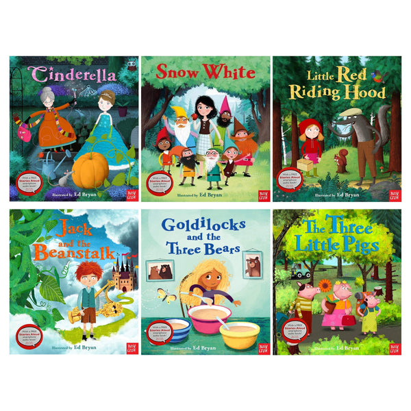 Children's Classic Fairy Tales 6-Book Collection: Cinderella, Snow White, Jack and the Beanstalk, Goldilocks and the Three Bears, Little Red Riding Hood, and Snow White.