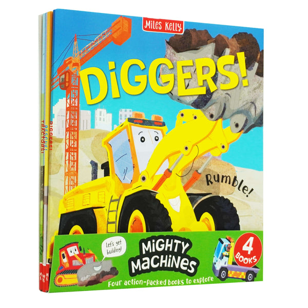 Mighty Machines! Collection: 4 Books Set (Diggers!, Rescue!, Trucks!, Tractors!): Action-Packed Exploration