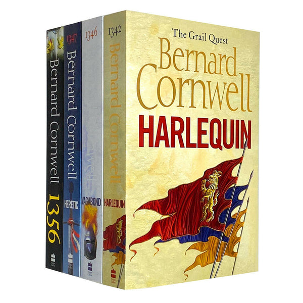 The Grail Quest Collection by Bernard Cornwell: 4-Book Set (1356, Harlequin, Vagabond, Heretic)