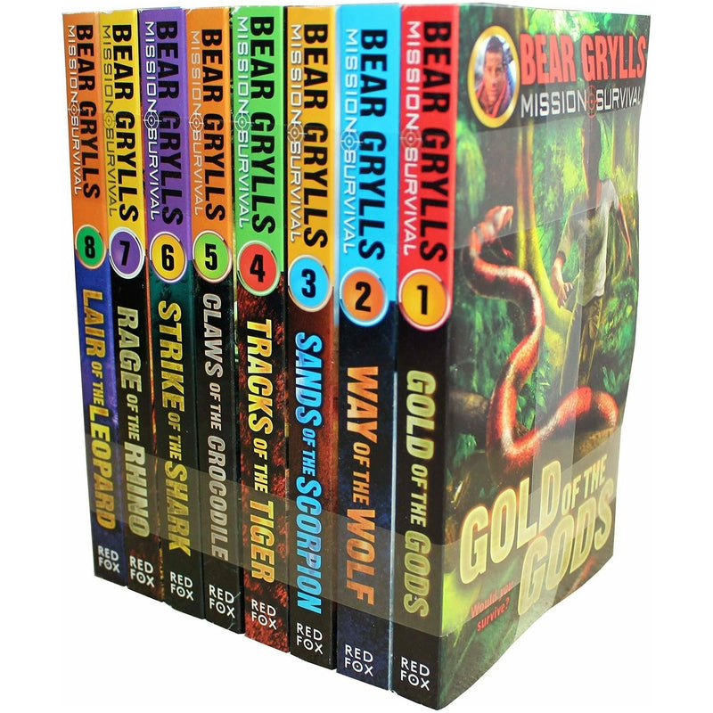 Bear Grylls' Mission Survival: 8-Book Collection (Claws of the Crocodile, Sands of the Scorpion, Gold of the Gods, Way of the Wolf)