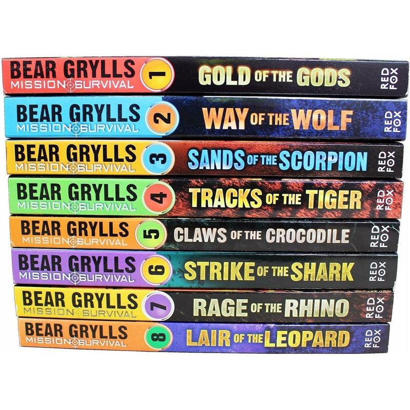 Bear Grylls' Mission Survival: 8-Book Collection (Claws of the Crocodile, Sands of the Scorpion, Gold of the Gods, Way of the Wolf)