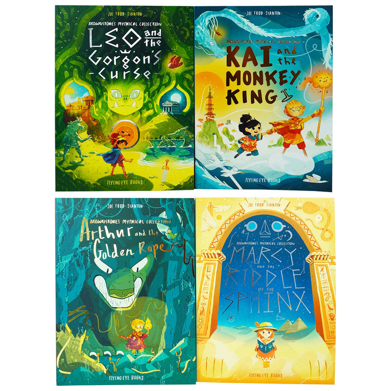 Brownstone's Mythical Collection 4 Books Set (Arthur and the Golden Rope, Marcy and the Riddle of the Sphinx, Kai and the Monkey King and Leo and the Gorgon's Curse)