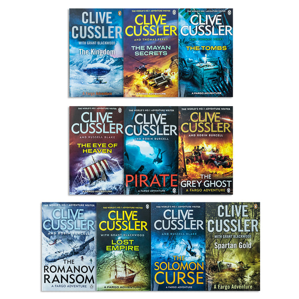 Clive Cussler Fargo Adventures 10-Book Collection (Spartan Gold, Lost Empire, The Kingdom & More)