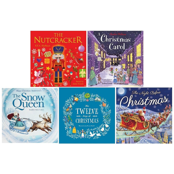 Childrens Christmas Classic 5 Storybooks Collection Set (Santa's Christmas Quackers, The Nutcracker, A Christmas Carol, The Twelve Days of Christmas, The Night before Christmas)